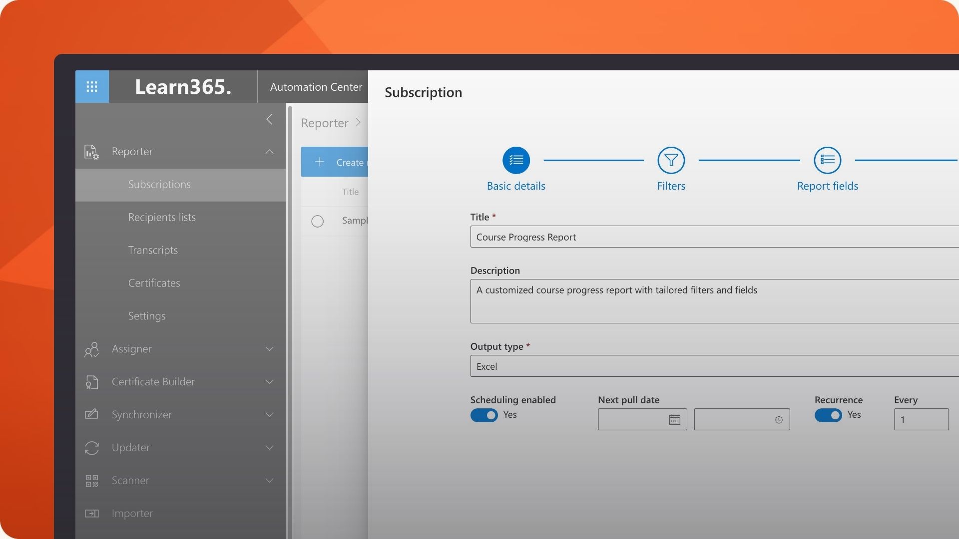 Talent analytics & reporting - Automation center report